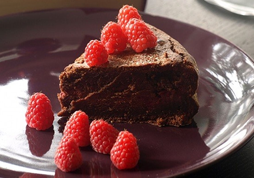 Torta cioccolato e lamponi